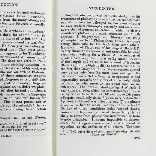 【中商原版】第欧根尼 名哲言行录 卷1-5 共10卷 Lives of Eminent Philosophers Volume I Books 1-5 英文原版 Diogenes Laertiu 商品图5