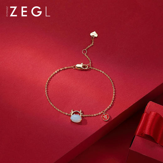 ZEGL设计师925纯银牛年本命年小牛手链女属牛ins小众设计饰品礼物 商品图2