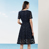 丁摩 高端蕾丝挺括v领连衣裙夏季新款收腰气质中长裙Q121154-DR299 商品缩略图3