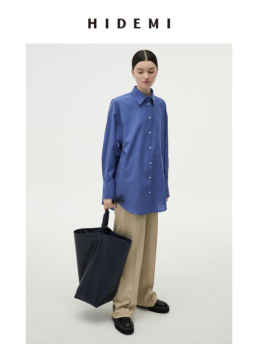 HIDEMI牛仔蓝廓形简约经典款衬衫 商品图8