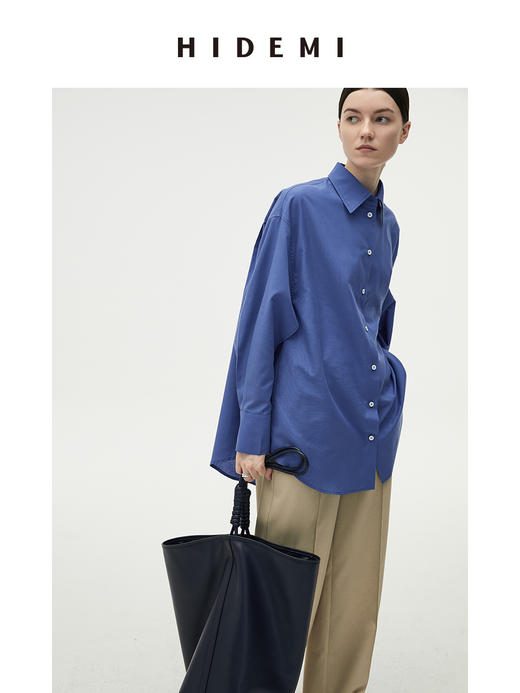HIDEMI牛仔蓝廓形简约经典款衬衫 商品图9