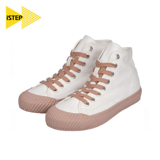 iSTEP日系高带纯色帆布鞋女款 商品图1