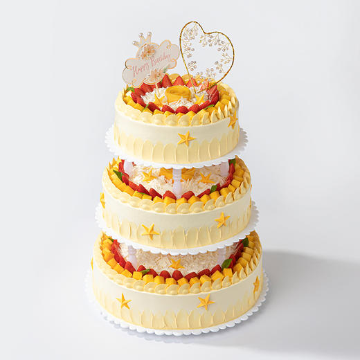 【金玉富贵】芒果奶油搭配甜润草莓，金色鲜芒寓意富裕有余（899.9） 商品图0