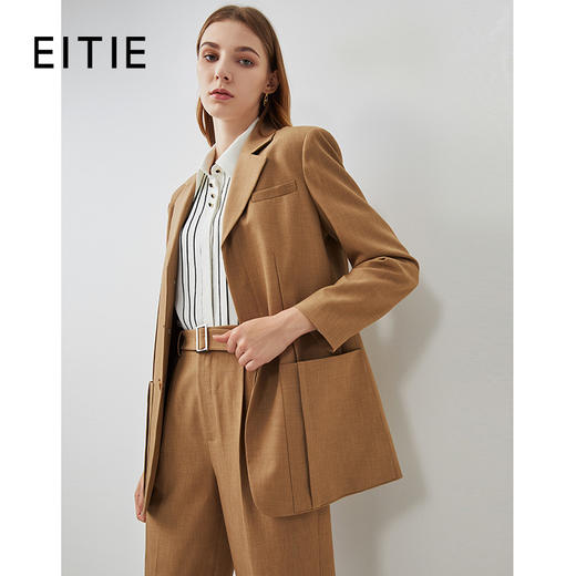 EITIE爱特爱秋季新款时尚帅气中性挺括翻领单排扣西装外套女C2103804 商品图2