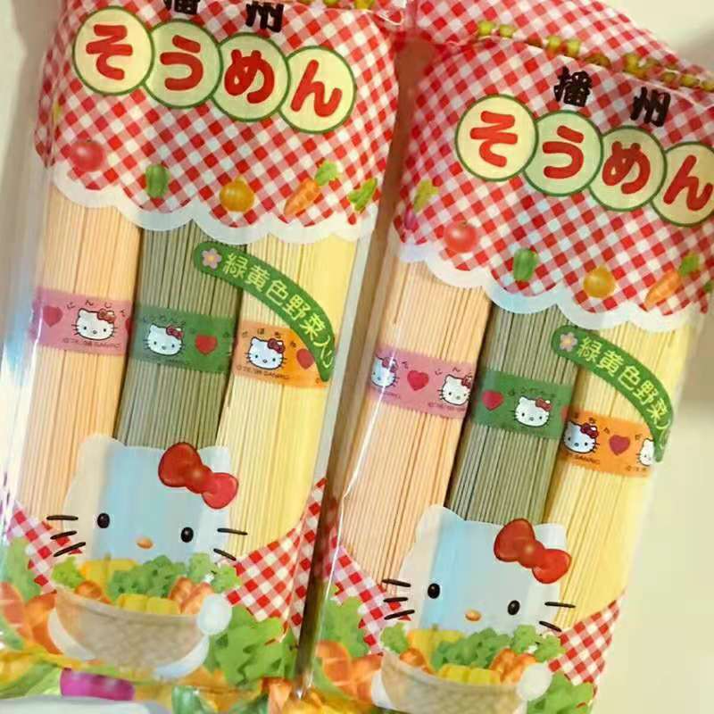 日本hellokitty播州三色蔬菜面条300g
