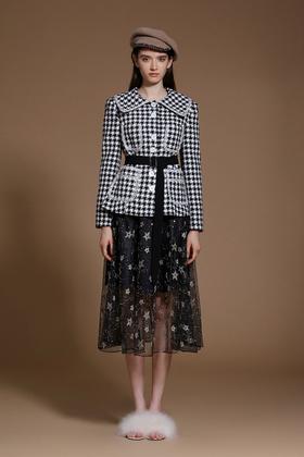 金星刺绣蕾丝大摆长半裙