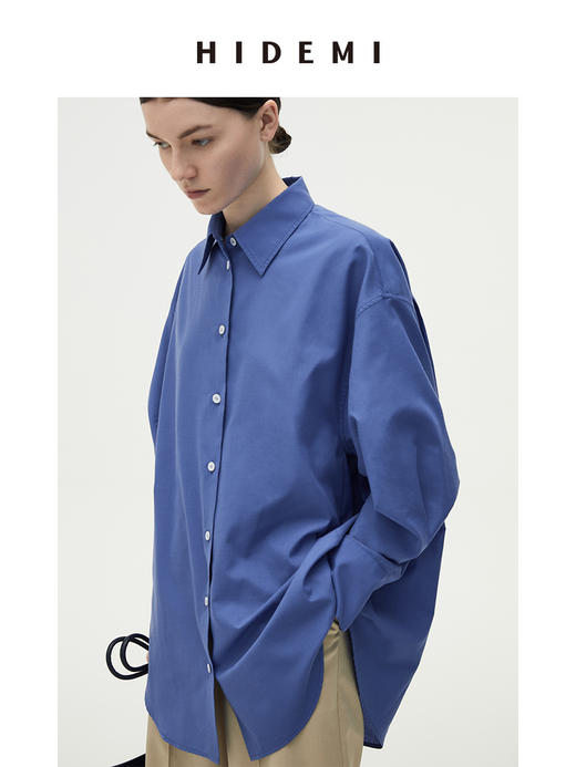 HIDEMI牛仔蓝廓形简约经典款衬衫 商品图7