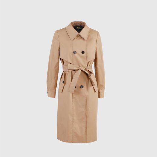 珠链装饰后排扣风衣（附腰带） 商品图0