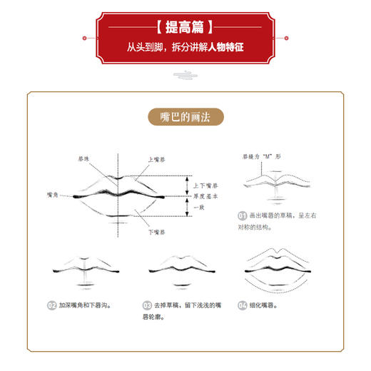 铅笔线描技法 国风人物五官发型服饰动态 商品图3