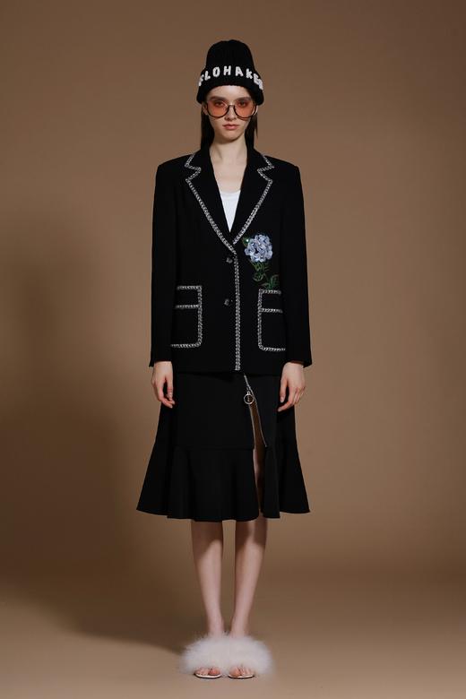 进口三醋酸立体花朵西装外套 商品图0