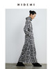 HIDEMI几何设计感黑白印花缎面连衣裙 商品缩略图8