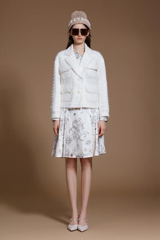 香槟色独角兽星云印花真丝缎半裙 商品图2