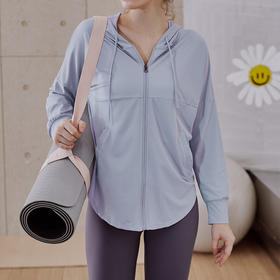 星采梦运动外套女宽松速干上衣拉链薄款开衫防晒跑步瑜伽长袖连帽