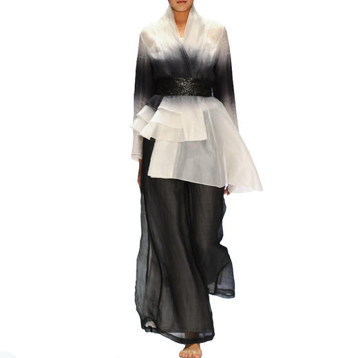 TANGY Collection/天意精品春夏新品桑蚕丝不规则下摆吊染收腰外套 商品图3