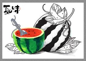 6-8岁《这是夏天的味道呀！》西瓜【自动发货：下单后，点击手机短信中收到的链接，即可获取文件下载的链接；如有任何问题，可添加客服微信hm33268获得帮助】
