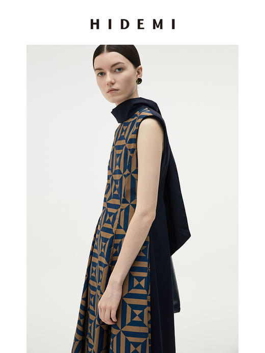 HIDEMI几何设计感印花背心连衣裙 商品图11