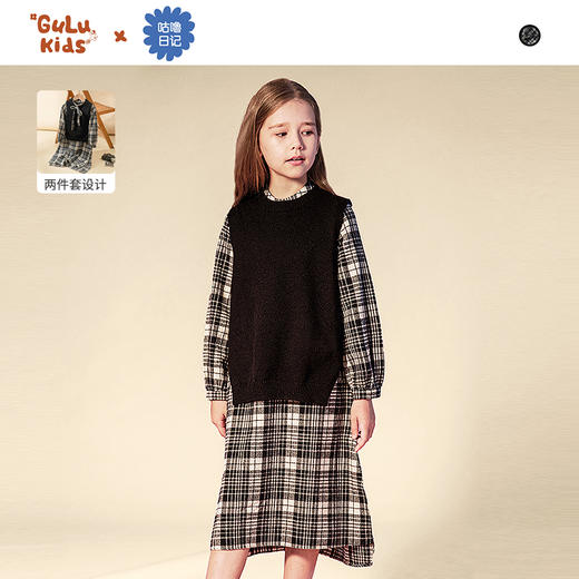fx-咕噜日记女童格子连衣裙QGQ015 商品图0
