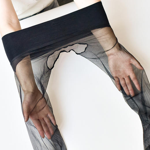 【丝袜】触感顺滑无痕360包芯丝大码全性感隐形黑丝袜女夏季超薄开裆 商品图4