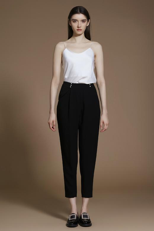 进口三醋酸黑色宽松9分裤 商品图1