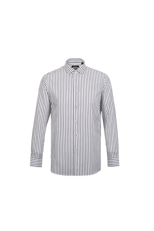 callisto全棉色织蓝色条纹法式领衬衫  FQSTL089C 商品图2