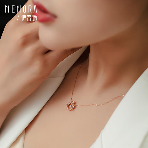 【1件7.5折】诗普琳珠宝小礼物系列心愿流星玫瑰18K金项链星星套链KN286501 商品图8