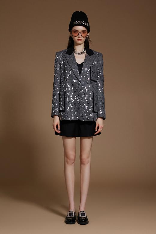 灰色银河亮片西装外套 商品图0