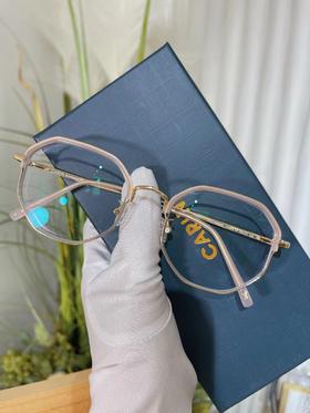 客配 CARIN 淡粉色半框 375度 防蓝光镜片