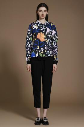 进口三醋酸黑色宽松9分裤