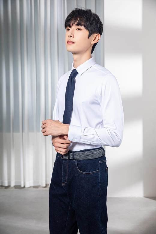 callisto竹纤维混纺纯白意式领衬衫  FQSTL162C 商品图0