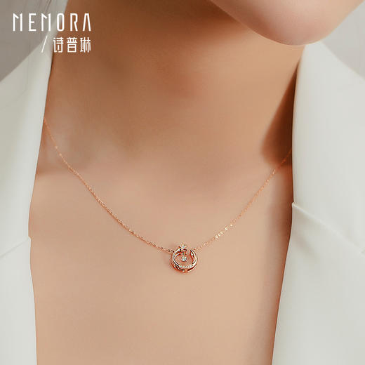 【1件7.5折】诗普琳珠宝小礼物系列心愿流星玫瑰18K金项链星星套链KN286501 商品图4