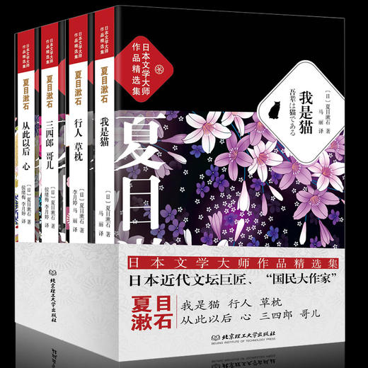 包邮日本文学大师夏目漱石作品精选集 套装共4册 夏目漱石著我是猫 三四郎哥儿 行人草枕 从此以后心全新正版全集全套