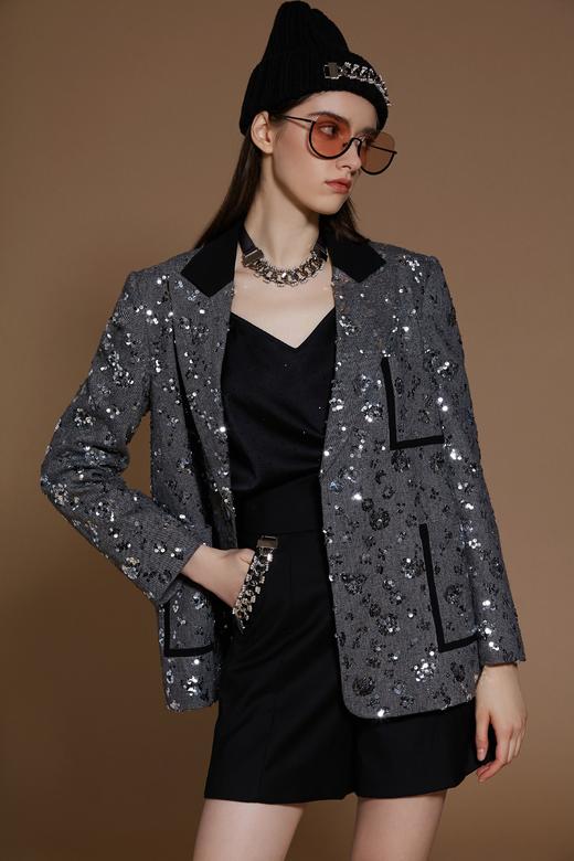 灰色银河亮片西装外套 商品图1