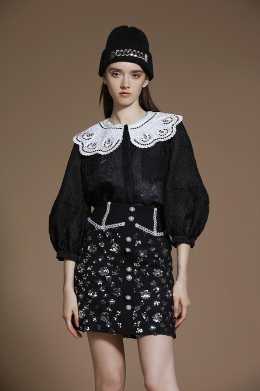 黑色银河亮片短半裙 商品图1