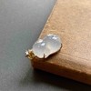 高冰种雪花棉翡翠猪18k黄金钻石镶嵌 商品缩略图0