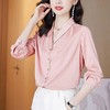 MZ 105308早秋气质V领醋酸绸缎衬衫 商品缩略图0