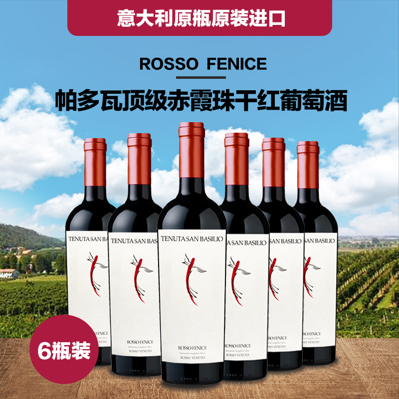 一箱 意大利帕多瓦赤霞珠干红葡萄酒 750ML 酒精度14.5%  原瓶原装进口