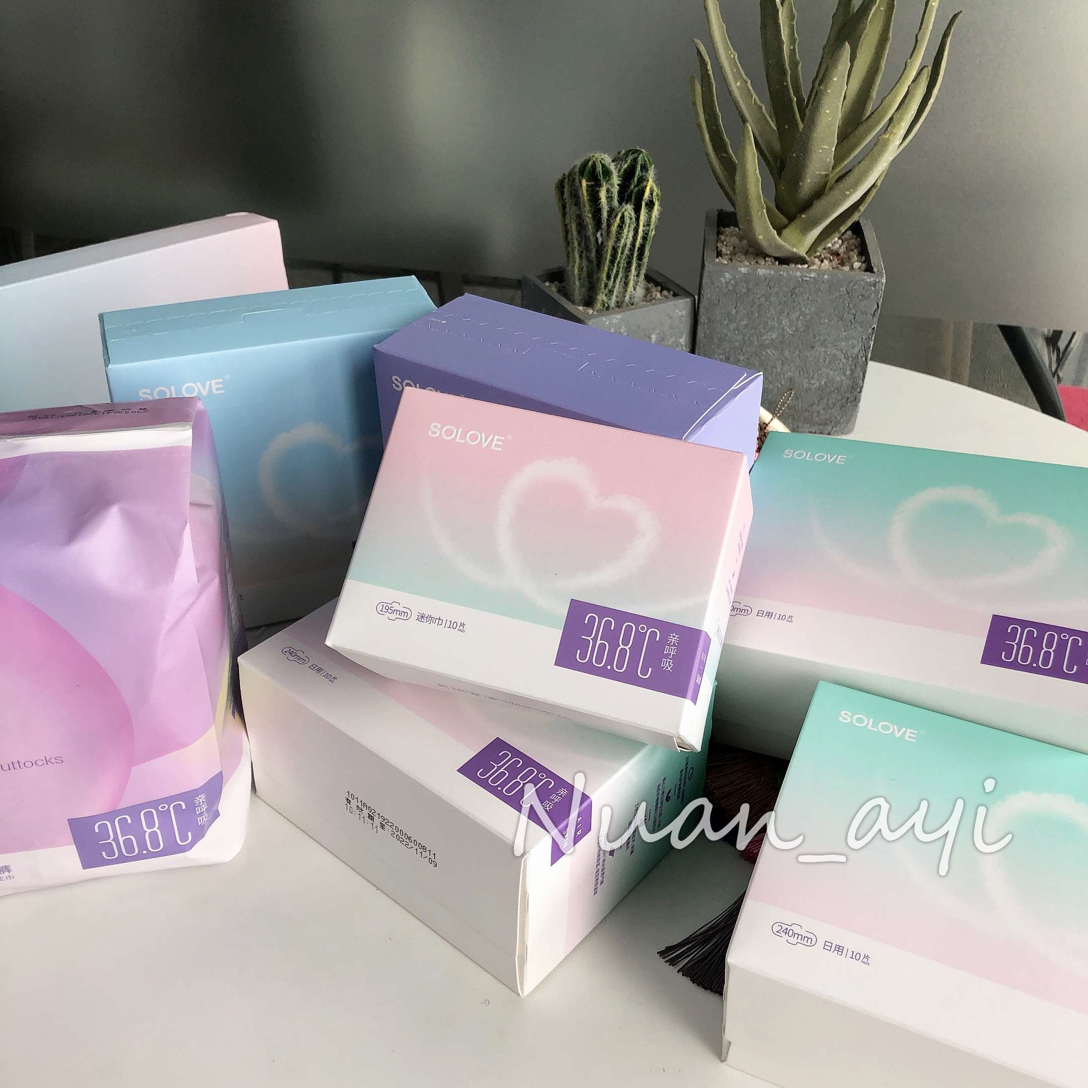 【超薄 36.8℃亲肤棉柔】亲呼吸卫生巾 SOLOVE米菲