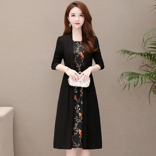 YWE-JMYS-19801新款修身长袖气质优雅遮肚时尚假两件套装连衣裙 商品图4