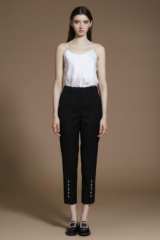 黑色珍珠脚口直筒裤 商品图0