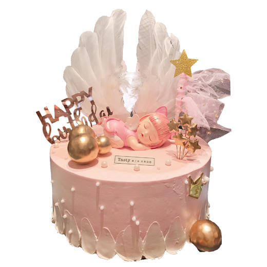 NO.208｜粉色睡眠萌宝 ｜动物奶油蛋糕 商品图0