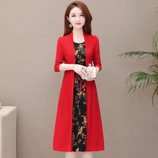 YWE-JMYS-19801新款修身长袖气质优雅遮肚时尚假两件套装连衣裙 商品图2