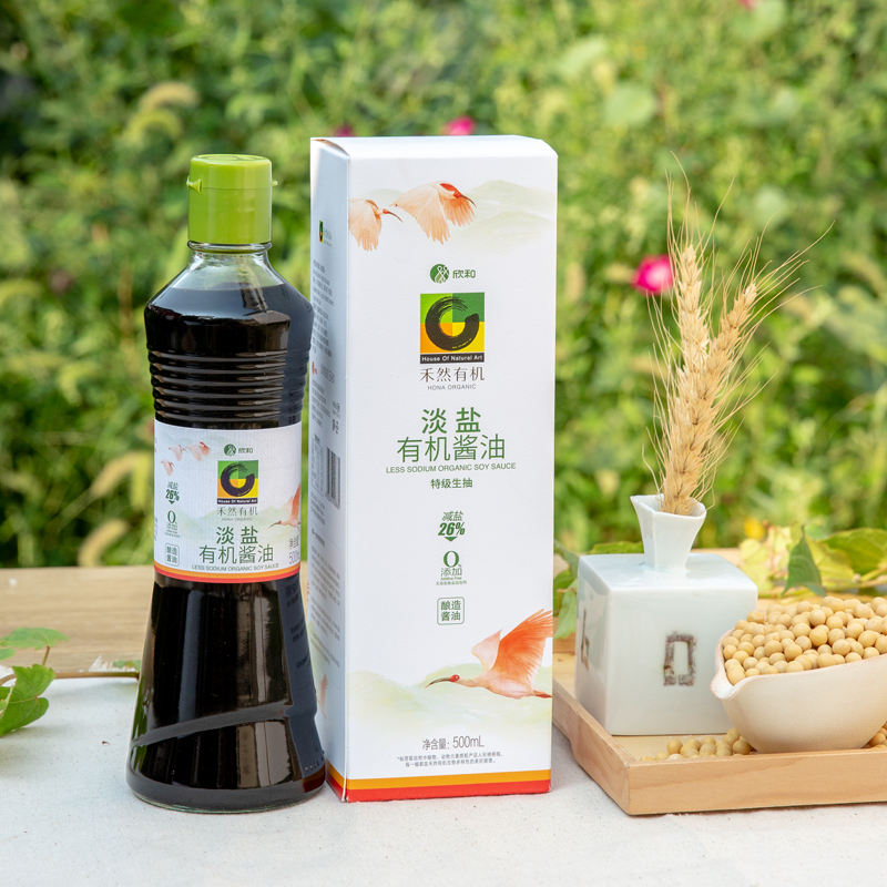 禾然有机淡盐酱油 500ml