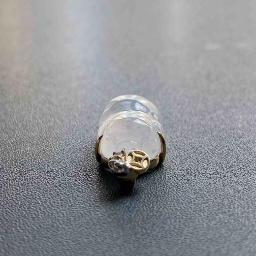 高冰种雪花棉翡翠猪18k黄金钻石镶嵌 商品图4