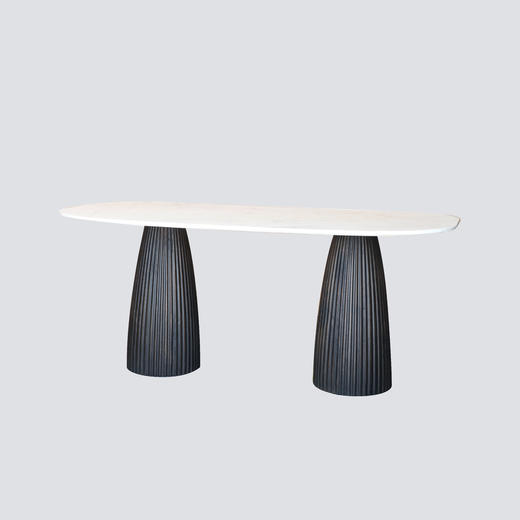 NS家居nsfurniture进口大理石台面实木椭圆长餐桌NSDT-SWAN-DT1800VWM 商品图1