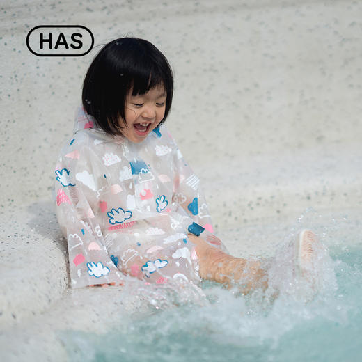 韩国HAS儿童雨衣幼儿园宝宝男女童小孩全身轻薄小学生雨披斗篷式 商品图6