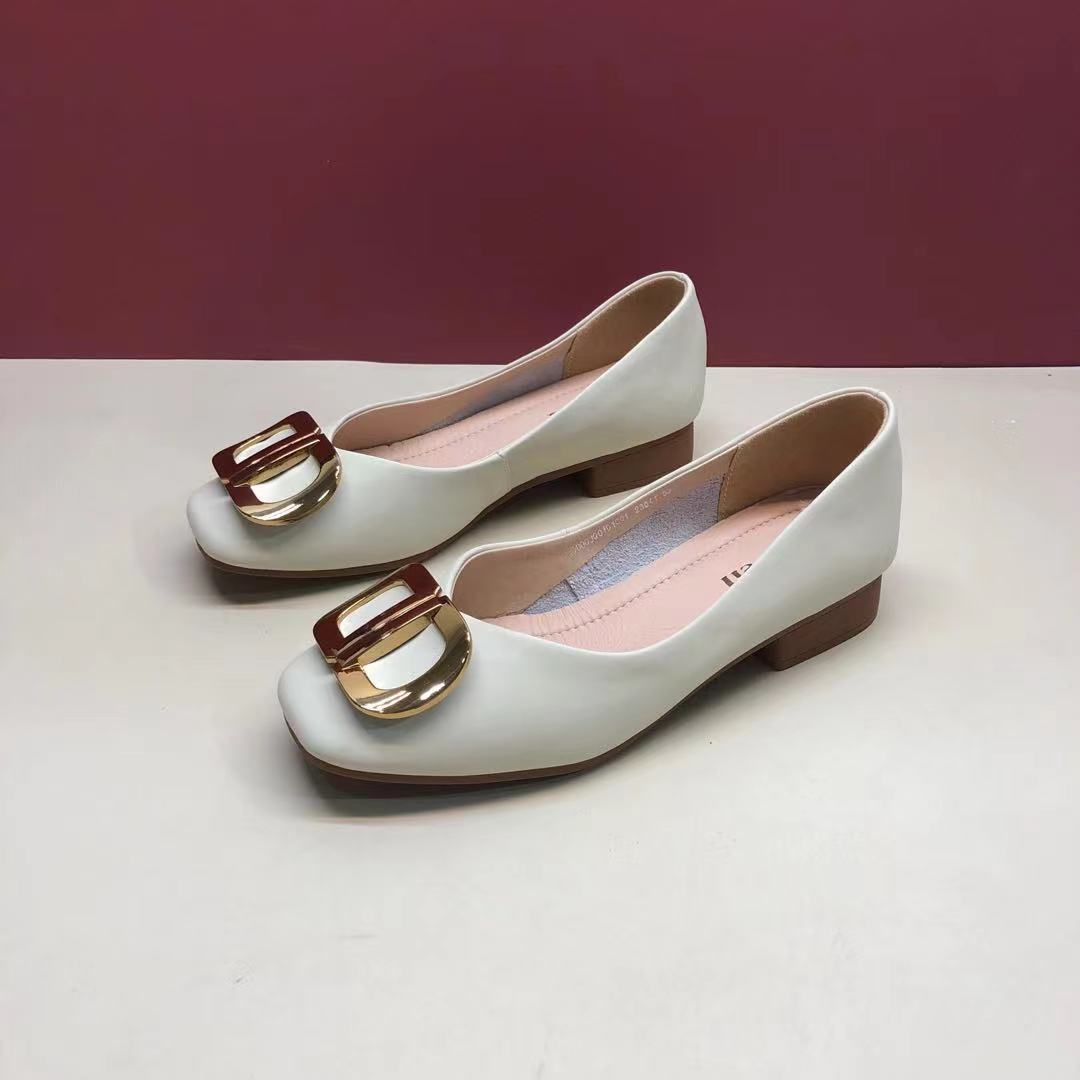 好人缘2021秋季新款浅口单鞋法式仙女风平底软皮软底低跟女鞋hq00qjq