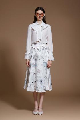 宫廷风荷叶领真丝双绉衬衣