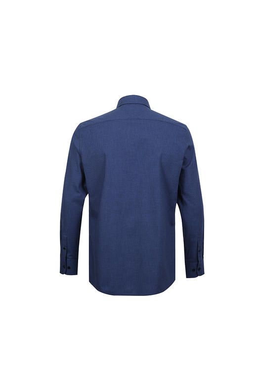 callisto羊毛混纺蓝色千鸟格意式领衬衫  FQSTL120C 商品图4