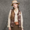 famecoco范可儿格纹马夹女秋宽松休闲法式外套马甲F216CA007 商品缩略图0
