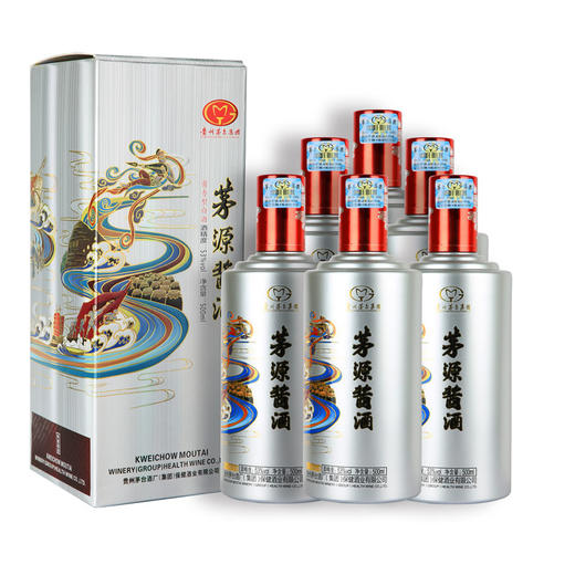 【2021年外箱胶带瑕疵】茅台集团  茅源酱酒 (银色） 酱香型 53度 500ml x6 商品图1